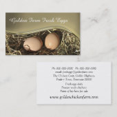 金ゴールドの波、とび色の卵の写真が付いている巣 名刺 (正面/裏面)