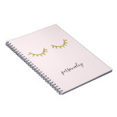 金ゴールドの派手なまつげ ノートブック (右側)