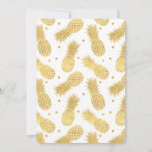 金ゴールドの派手なパイナップルブライダルシャワー 招待状 (裏面)