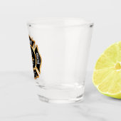 金ゴールドの消防署の消防士のバッジ ショットグラス (右)