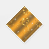 金ゴールドの渦と星の豪華なクリスマス スタンダードランチョンナプキン (角)