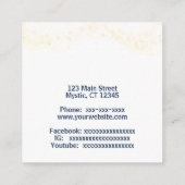 金ゴールドの渦と星 スクエア名刺 (裏面)