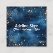 金ゴールドの渦と星 スクエア名刺 (正面)