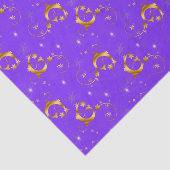 金ゴールドの渦巻きと星の紫のクリスマス 薄葉紙 (詳細)