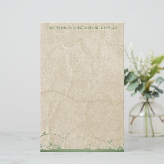 金ゴールドの渦巻き型文房具 便箋 (スタンド正面)