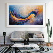 金ゴールドの渦巻き宇宙抽象芸術エネルギー波 フォトプリント           