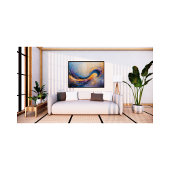 金ゴールドの渦巻き宇宙抽象芸術エネルギー波 フォトプリント           