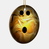 金ゴールドの渦巻のボーリング・ボール セラミックオーナメント (右)