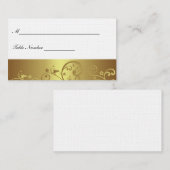 金ゴールドの渦巻の座席表 プレイスカード (正面/裏面)