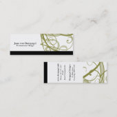 金ゴールドの渦巻パターン スキニー名刺 (正面/裏面)