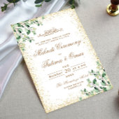 金ゴールドの温室の葉イスラームメーンディ式 招待状