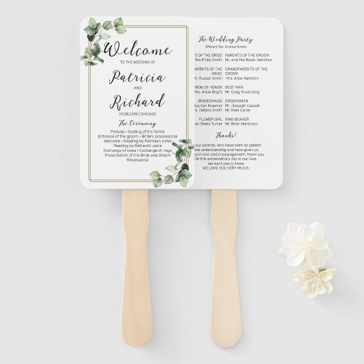 金ゴールドの温室結婚式計画 ハンドファン (正面&裏面)