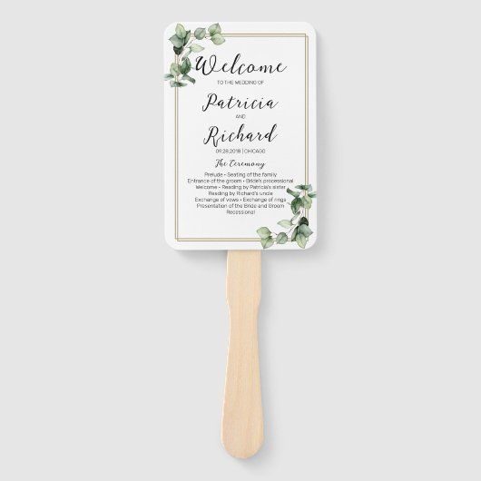 金ゴールドの温室結婚式計画 ハンドファン (正面)