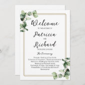 金ゴールドの温室結婚式計画 招待状 (正面/裏面)