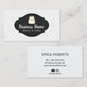 金ゴールドの滴りのアイスケーキのロゴの甘いブティックのベーカリー 名刺 (正面/裏面)