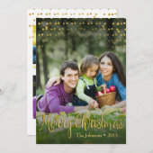 金ゴールドの点のエレガントなクリスマスカードのデザイン(2つの側面) シーズンカード (正面/裏面)