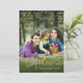 金ゴールドの点のエレガントなクリスマスカードのデザイン(2つの側面) シーズンカード (スタンド正面)