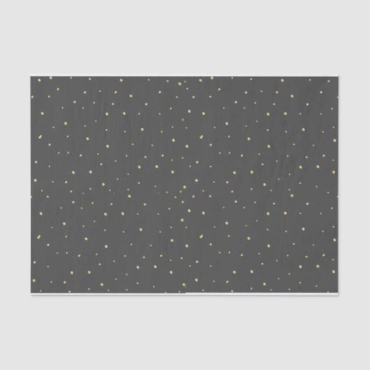 金ゴールドの点のティッシュペーパーの黒 薄葉紙 (正面)