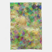 金ゴールドの点の(ばちゃばちゃ)跳ねるとサイケデリックなおもしろい キッチンタオル (縦)