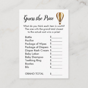 金ゴールドの熱気の気球の推測価格のゲームカード エンクロージャーカード