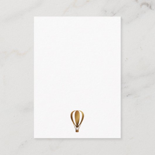 金ゴールドの熱気の気球の推測価格のゲームカード エンクロージャーカード (裏面)