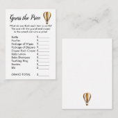 金ゴールドの熱気の気球の推測価格のゲームカード エンクロージャーカード (正面/裏面)