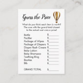 金ゴールドの熱気の気球の推測価格のゲームカード エンクロージャーカード (正面)