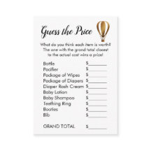 金ゴールドの熱気の気球の推測価格のゲームカード