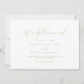 金ゴールドの牧歌的な書道の駆け落ち 案内状 (正面)