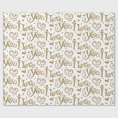 金ゴールドの特別な機会を愛する ラッピングペーパー (フラット)