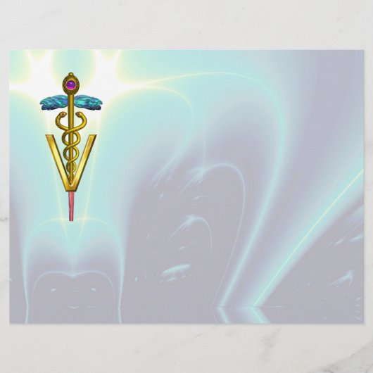 金ゴールドの獣医のシンボル、アクアブルー (正面)