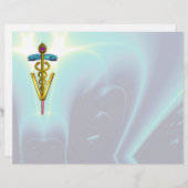 金ゴールドの獣医のシンボル、アクアブルー (正面/裏面)