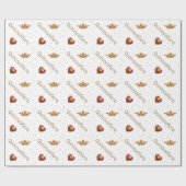 金ゴールドの王冠およびハートのキンセアニェラの包装紙 ラッピングペーパー (フラット)