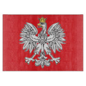 金ゴールドの王冠のまな板を持つポーランドのワシ カッティングボード (正面)