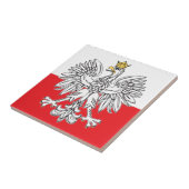 金ゴールドの王冠のセラミックタイルを持つポーランドのワシ タイル (側面)