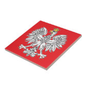 金ゴールドの王冠のセラミックタイルを持つポーランドのワシ タイル (側面)