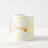 金ゴールドの王冠のハートの鍵 コーヒーマグカップ (正面左)