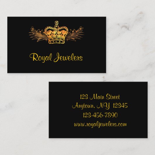金ゴールドの王冠の名刺 名刺 (正面/裏面)