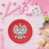 金ゴールドの王冠の紙皿を持つポーランドのワシ ペーパープレート (パーティー)