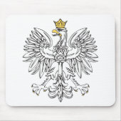 金ゴールドの王冠を持つポーランドのワシ マウスパッド (正面)