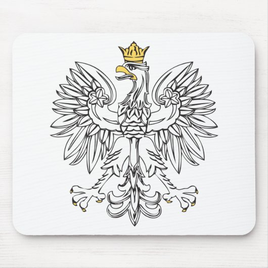 金ゴールドの王冠を持つポーランドのワシ マウスパッド (正面)