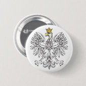 金ゴールドの王冠を持つポーランドのワシ 缶バッジ (正面&裏面)