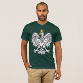 金ゴールドの王冠を持つポーランドのワシ Tシャツ (正面フル)