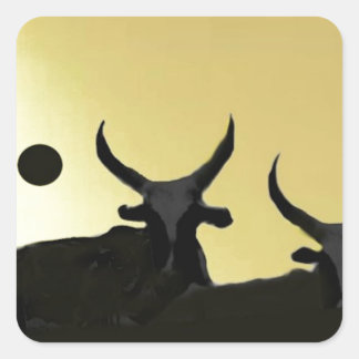 金ゴールドの瘤牛 スクエアシール