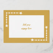 金ゴールドの白いクリスマスハグだけで写真 箔シーズンカード (裏面)