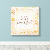 金ゴールドの白いピンクの紙吹雪 キャンバスプリント (インサイチュ (ウッドフロア))