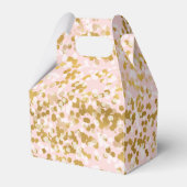 金ゴールドの白いピンクの紙吹雪 フェイバーボックス (正面サイド)