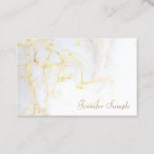 金ゴールドの白い大理石のエレガントな金モダンなテンプレート 名刺 (正面)
