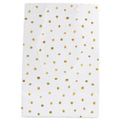 金ゴールドの白い点 ミディアムペーパーバッグ (裏面)