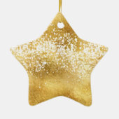 金ゴールドの白い輝きの輝やき セラミックオーナメント (裏面)